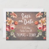 Bloemen Rustiek Boerderij Schuur Save Our Date Kaart (Voorkant)