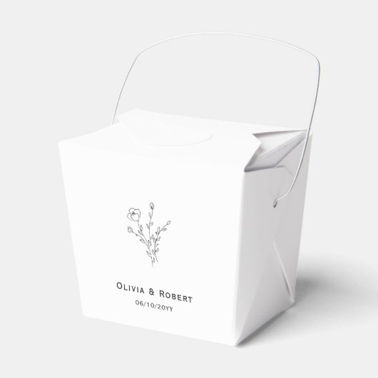 Bloemen Rustiek Eenvoudige aangepaste bruiloft Bedankdoosjes (Voorkant Zijde)