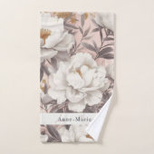 Bloemen rustiek elegant grijs bad handdoek (Handdoek)
