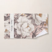 Bloemen rustiek elegant grijs bad handdoek (Handdoek)