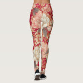 Bloemen rustiek  elegant rood leggings (Achterkant)