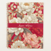 Bloemen rustiek elegant rood planner (Voorkant)