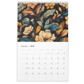 Bloemen rustiek elegant zwart kalender (Jan 2026)