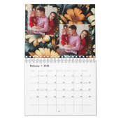 Bloemen rustiek  elegant zwart kalender (Feb 2026)