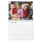 Bloemen rustiek  elegant zwart kalender (Jan 2026)