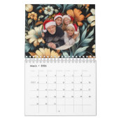 Bloemen rustiek  elegant zwart kalender (Mar 2026)
