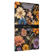 Bloemen rustiek  elegant zwart klembord (Rechts)