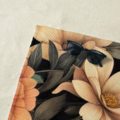 Bloemen rustiek elegant zwart strandlaken (In situ)