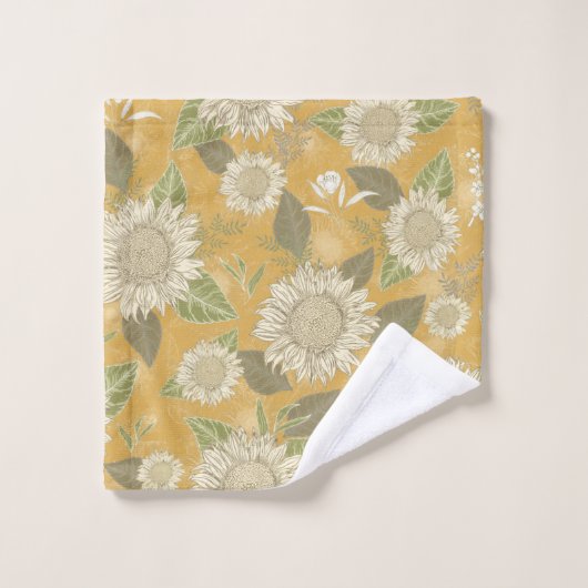 Bloemen Rustiek Land Bloemen Zonnebloem Bad Handdoek (Wasdoekje)
