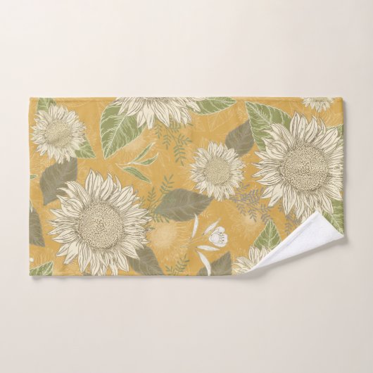 Bloemen Rustiek Land Bloemen Zonnebloem Bad Handdoek (Handdoek)