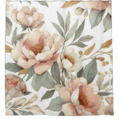 Bloemen rustiek stijlvol douchegordijn (Voorkant)