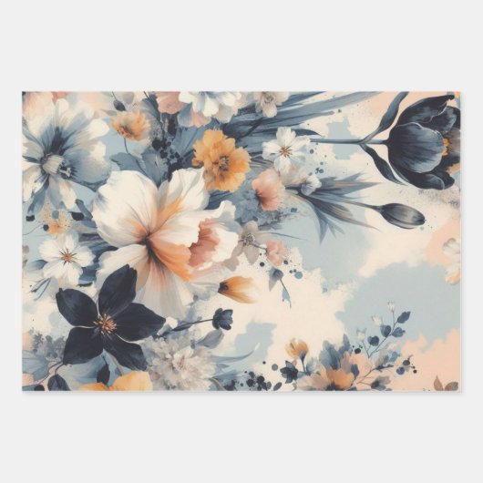 Bloemen rustiek  stijlvol inpakpapier vel (Voorkant)