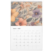 Bloemen rustiek stijlvol kalender (Mar 2027)