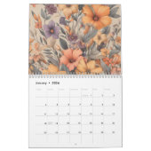 Bloemen rustiek stijlvol kalender (Jan 2026)