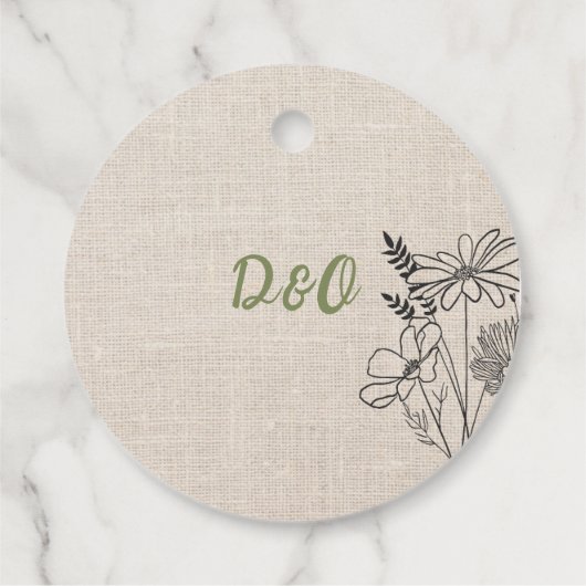 bloemen rustieke bruiloft bedankjes labels (Achterkant)