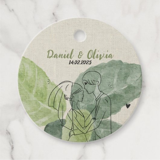  bloemen rustieke bruiloft bedankjes labels (Voorkant)