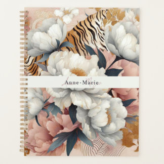 Bloemen rustieke elegante tijger planner