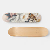 Bloemen rustieke  elegante tijger skateboard (Horizontaal)