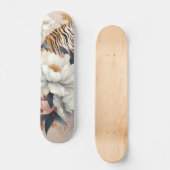Bloemen rustieke  elegante tijger skateboard (Voorkant)