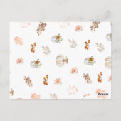 Bloemen Rustieke Herfst Pompoen Thanksgiving diner Briefkaart (Achterkant)