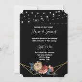 Bloemen rustieke Magnolia String Lights bruiloft Kaart (Voorkant)