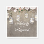 Bloemen rustieke Mason Jar Lights Servet (Voorkant)