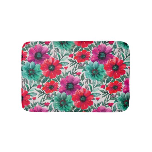 Bloemen rustieke mode retro patroon badmat (Voorkant)