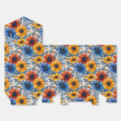 Bloemen rustieke mode retro patroon bedankdoosjes (Ongevouwen)