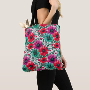 Bloemen rustieke mode retro patroon draagtas