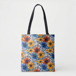 Bloemen rustieke mode retro patroon draagtas