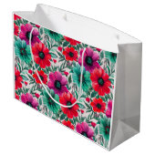 Bloemen rustieke mode retro patroon groot cadeauzakje (Achterkant Gekanteld)