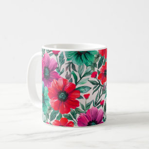 Bloemen rustieke mode retro patroon koffiemok