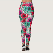 Bloemen rustieke mode retro patroon leggings (Achterkant)