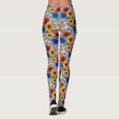 Bloemen rustieke mode retro patroon leggings (Achterkant)