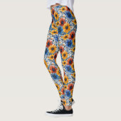 Bloemen rustieke mode retro patroon leggings (Links)