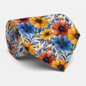 Bloemen rustieke mode retro patroon stropdas (Opgerold)