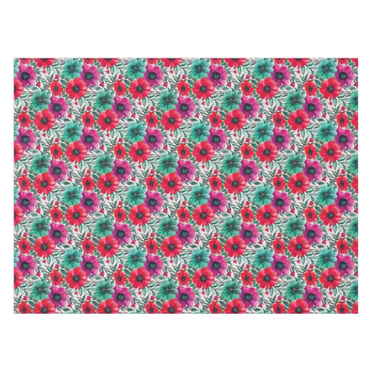 Bloemen rustieke mode retro patroon tafelkleed (Voorkant (Horizontaal))