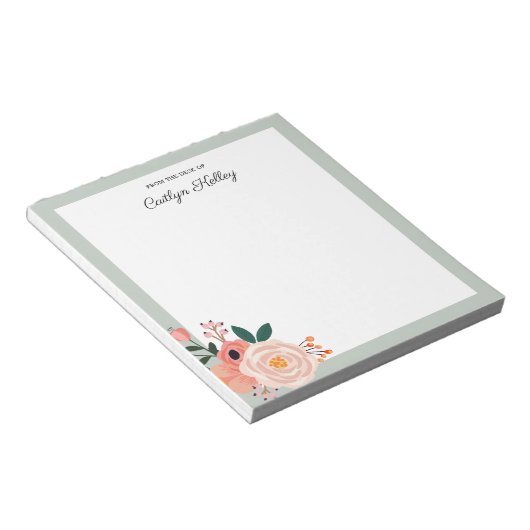 bloemen, Sage van het bureau van Personalized Notitieblok (Schuin)