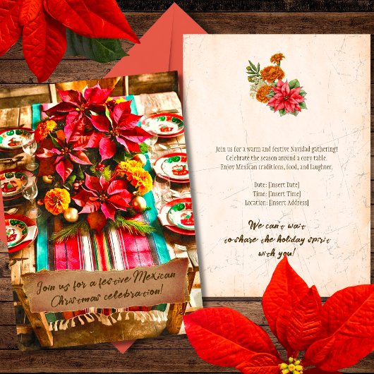 Bloemen & Sarape Mexicaanse kerstviering Kaart