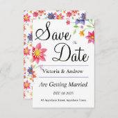  Bloemen save the Date (Voorkant / Achterkant)