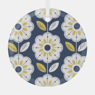 Bloemen Scandinavisch stijl naadloos patroon Glas Ornament