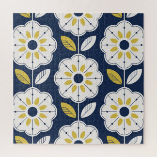 Bloemen Scandinavisch stijl naadloos patroon Legpuzzel