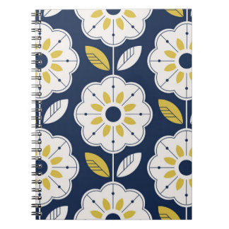 Bloemen Scandinavisch stijl naadloos patroon Notitieboek