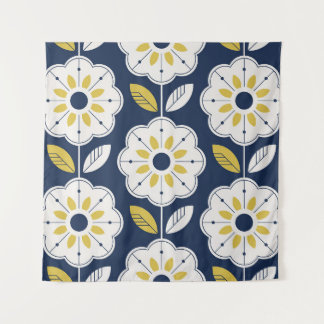 Bloemen Scandinavisch stijl naadloos patroon Wandkleed