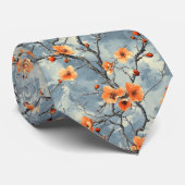 Bloemen scène in blauw stropdas (Opgerold)