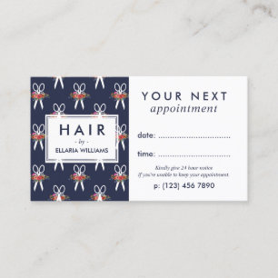 Bloemen Schaar Patroon Hair Stylist Afspraak Afsprakenkaartje