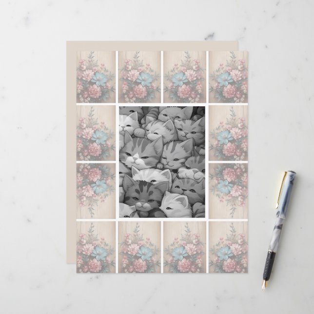 Bloemen Schaduw Zachte licht achtergrond (Voorkant / Achterkant in situ)