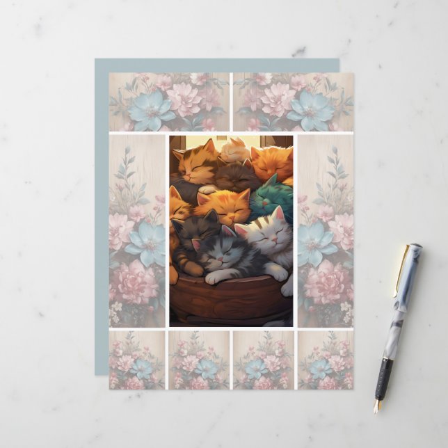 Bloemen Schaduw Zachte lichte achtergrond (Voorkant / Achterkant in situ)