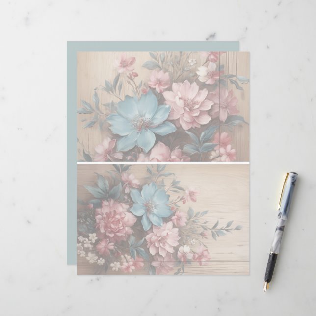 Bloemen Schaduw Zachte lichte achtergrond (Voorkant / Achterkant in situ)