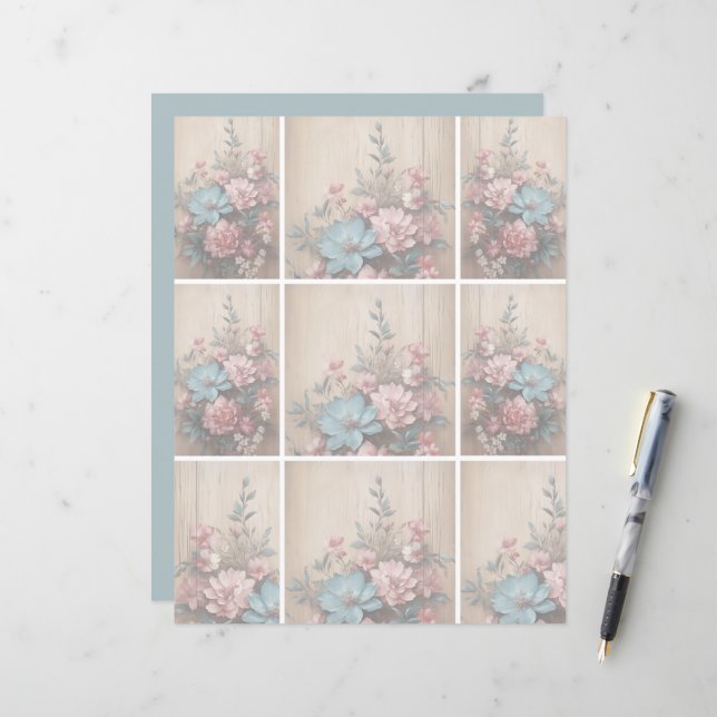 Bloemen Schaduw Zachte lichte achtergrond (Voorkant / Achterkant in situ)